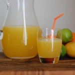 Lemonade with fresh lime and orange juice.