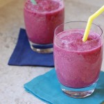 Vegan smoothie with beets, banana, and oats