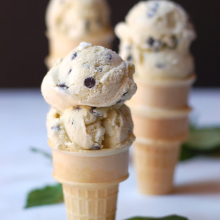 Basil Ice Cream with Mint and Chocolate