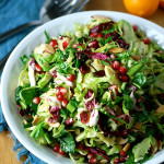 Brussels sprout slaw with meyer lemon and pomegranate