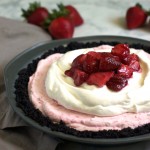 Skinny Roasted Strawberry Ice Cream Pie