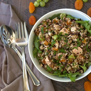Tuna and Wild Rice Salad with Grapes and Apricots