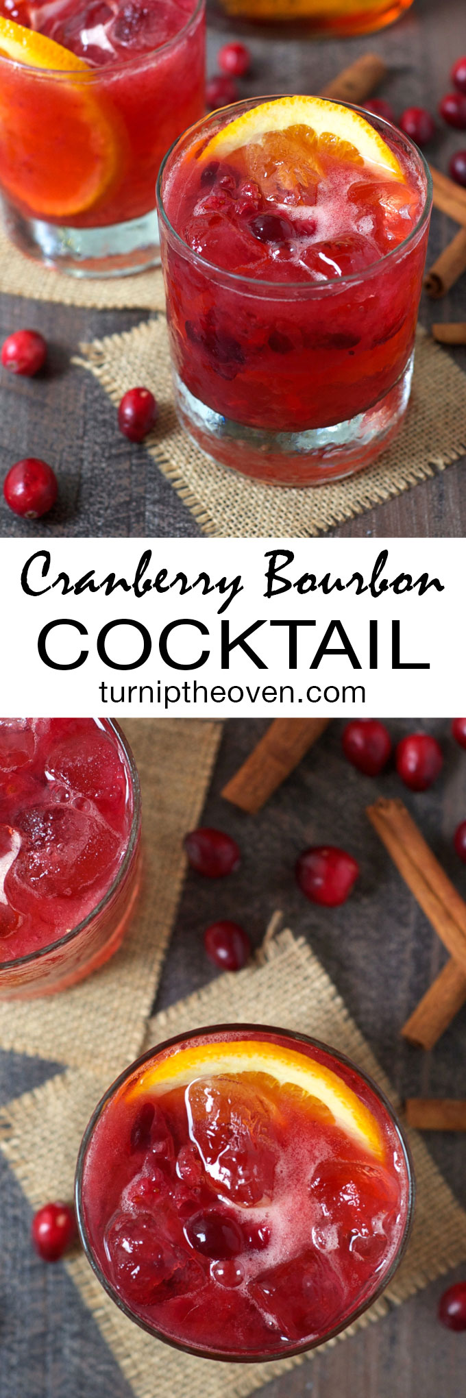 This festive, fizzy cranberry bourbon cocktail is made with only three simple ingredients!