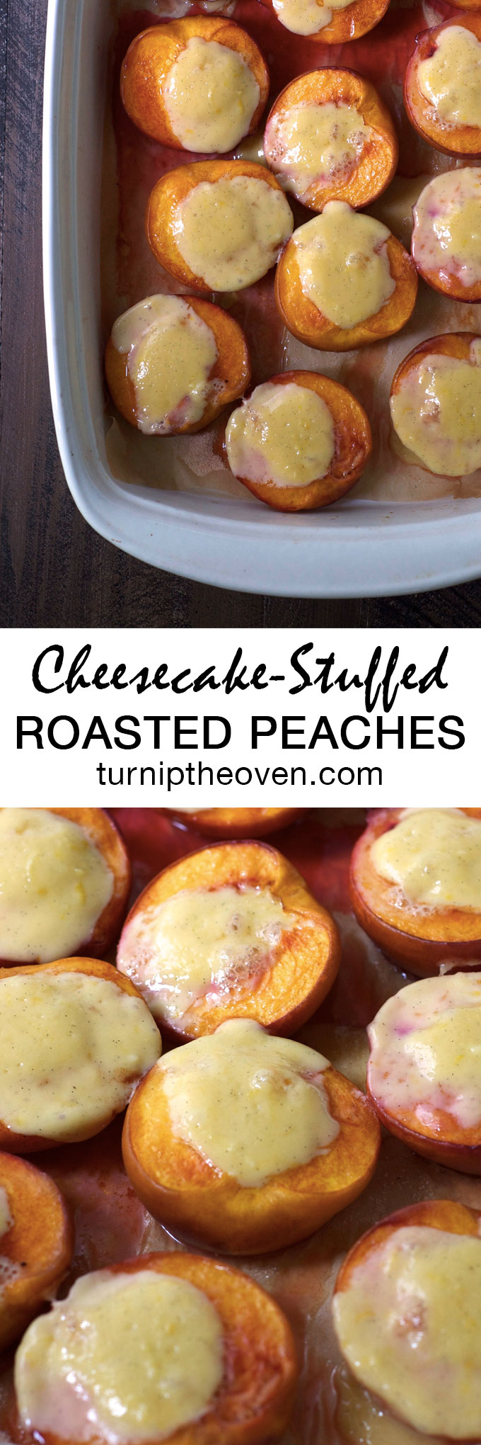Roasted Peaches with Cheesecake Stuffing