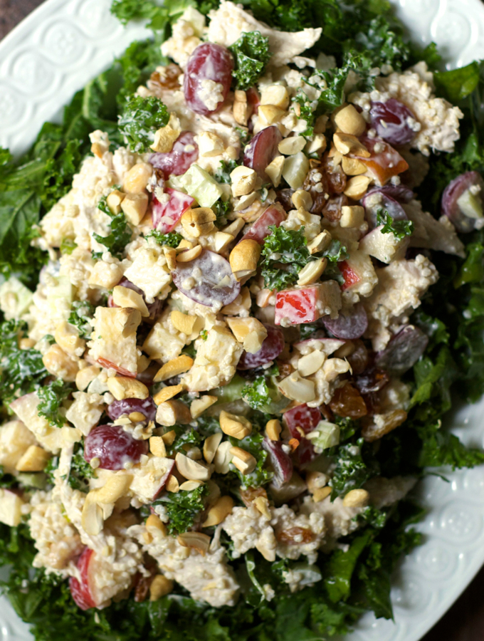 Chicken Quinoa Waldorf Salad with Kale