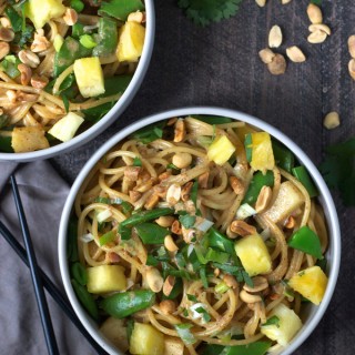 Coconut Sesame Noodles with Pineapple